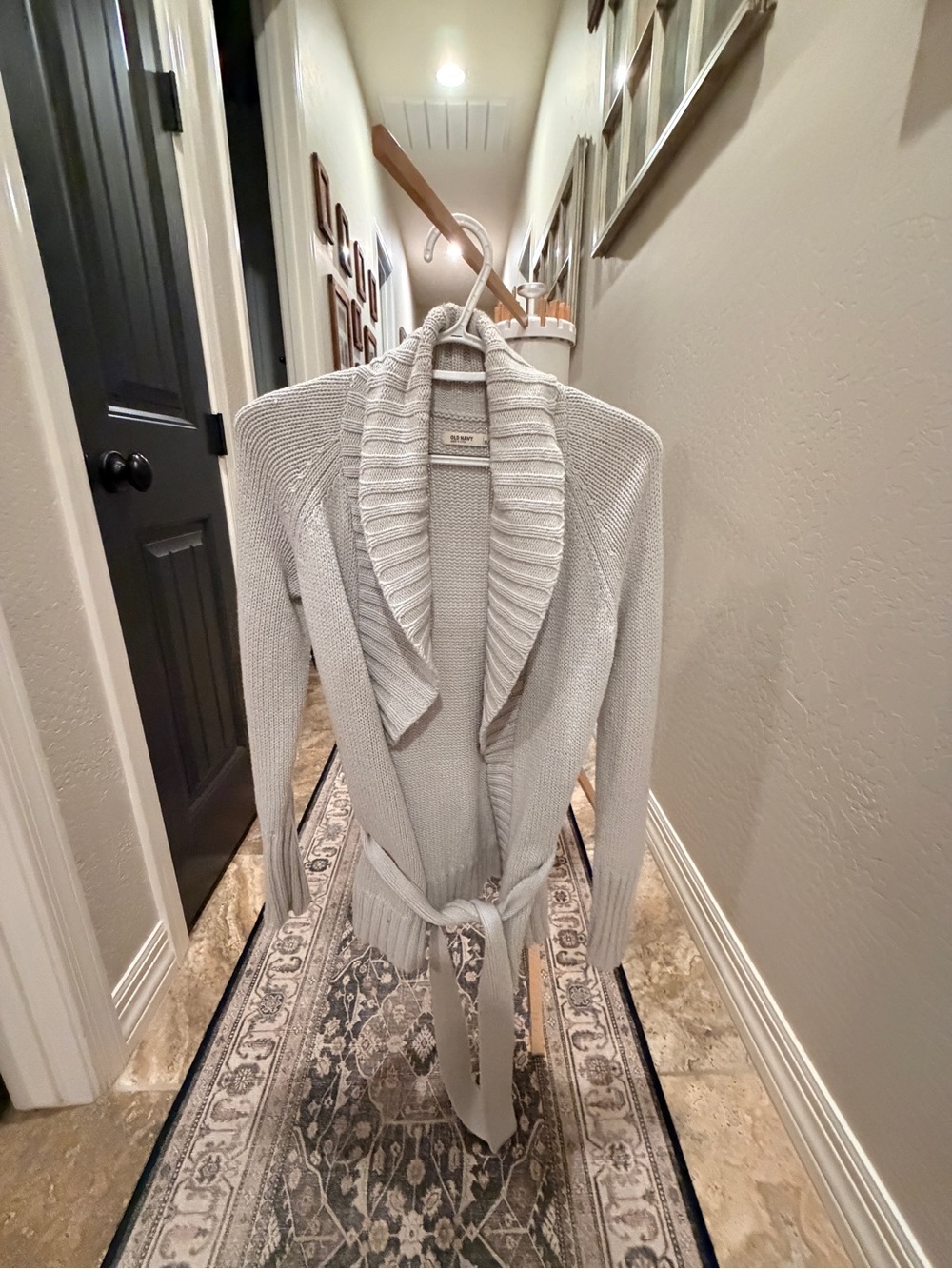Old Navy Cream Cable-Knit Shawl Collar Cardigan